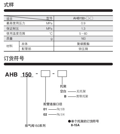 小金井（KOGANEI）排氣閥AHB系列