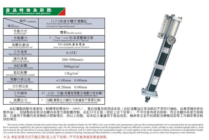 JLFA快速分體式增壓缸