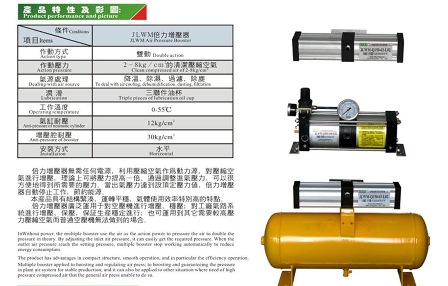 JLWM氣壓式雙倍力增壓器